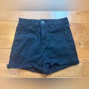 American Eagle Next Level Stretch High-Waisted Black Denim Shorts